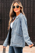 Scallop Trim Collar Patch Pocket Button Front Denim Jacket